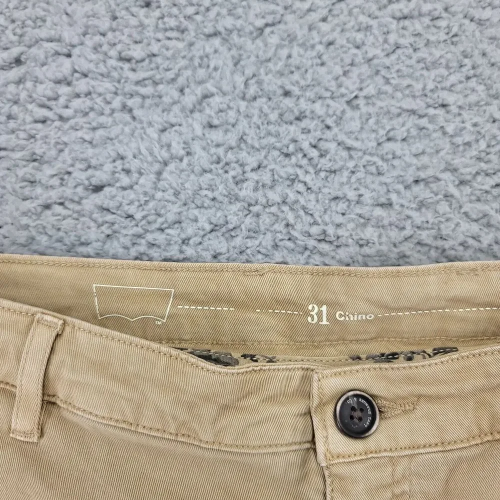 Levis Pants Mens 34x31* Tan Slim Straight Twill Chino Flat Front Stretch Pockets